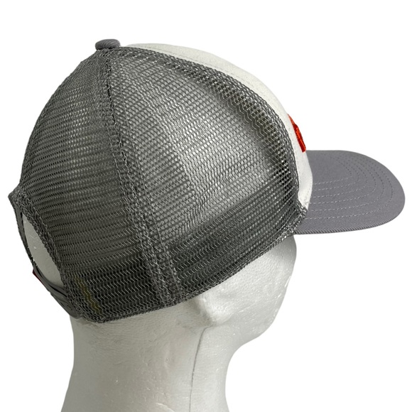 Oakley Snap-Back Trucker Mesh Baseball Hat Cap Embroidered Spell-Out Gray/White - Picture 6 of 16